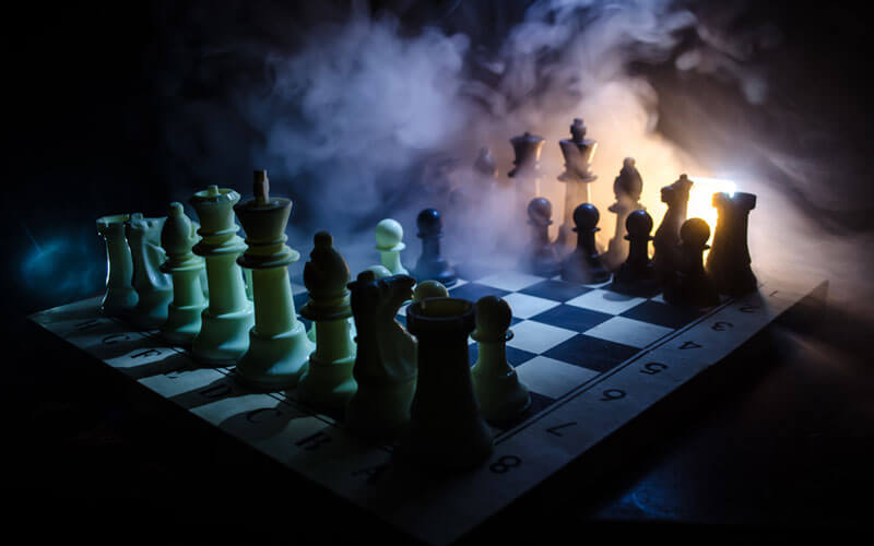 Students learning chess
